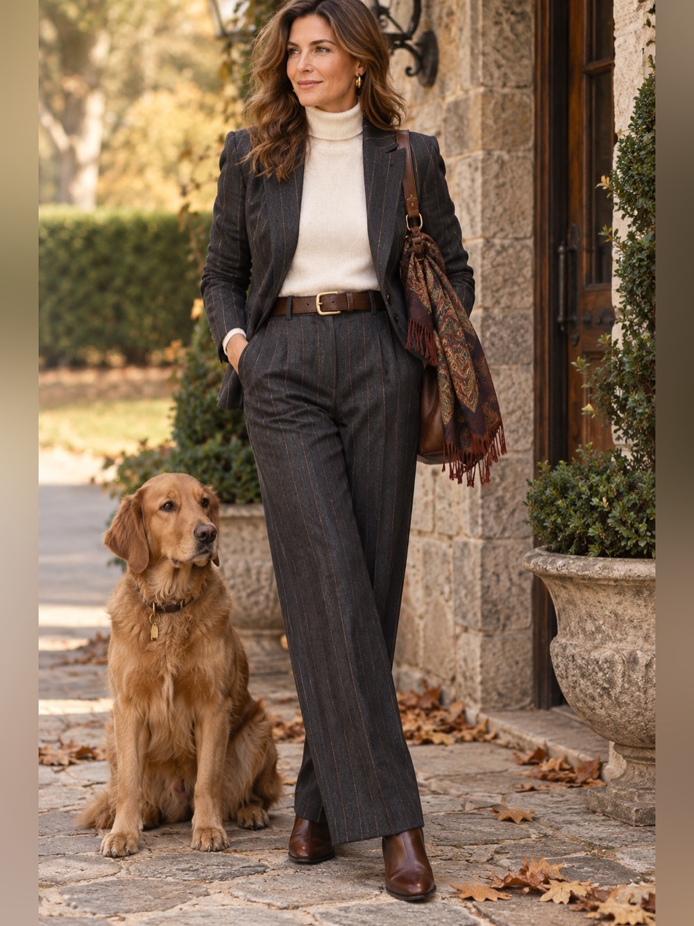 Vintage / 100% Wool / Linda Richards Pinstripes